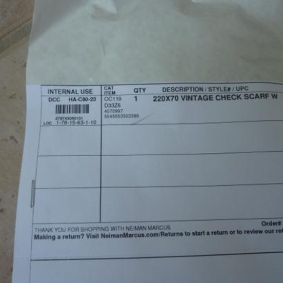 Burberry Bright Orange Red Check Wool/Silk Scarf - Picture 2 of 5